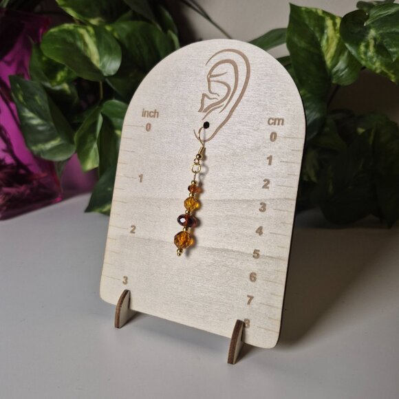 Sunset Orange Upcycled Earrings - Picture 1 of 7